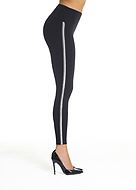 Leggings, shaping and push-up effect, vertical stripes